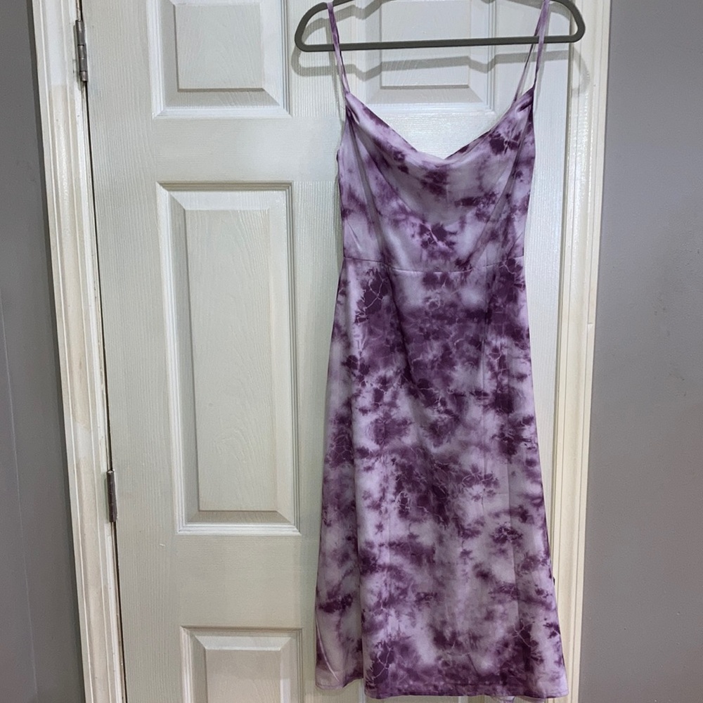 Peiran purple tie dye midi sundress Size Small